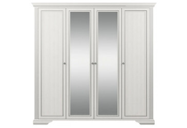 Фото Шафа Гербор Вайт 4-дверна з дзеркалом 227 см сосна срібна