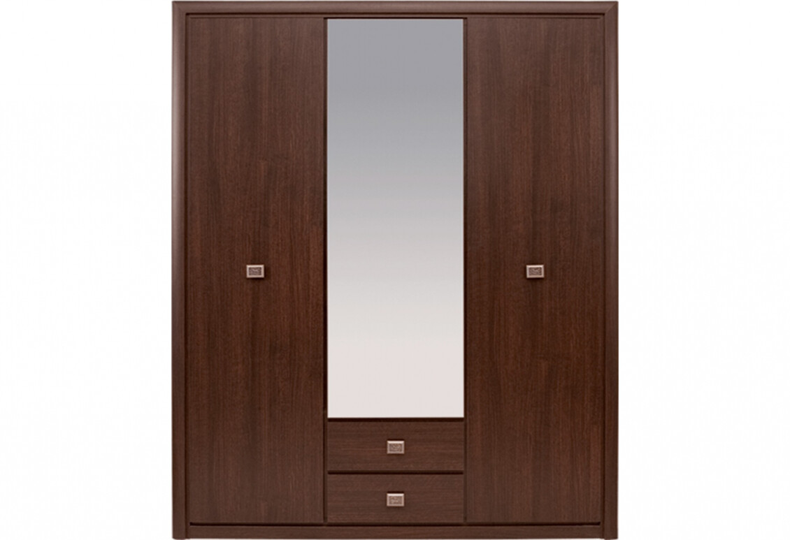 Фото Шафа Гербор Коен 3-дверна з 2 шухлядами та дзеркалом 164 см Венге магія