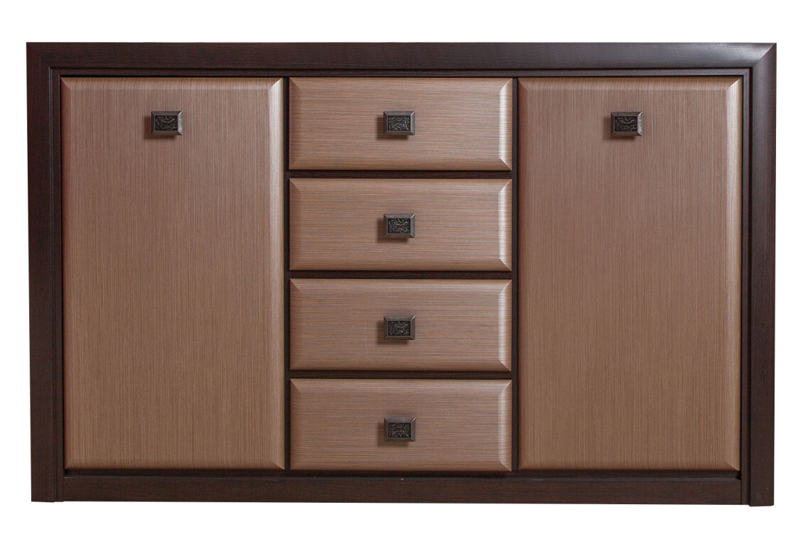 Фото Комод Гербор Коен МДФ 2-дверний з 4 шухлядами 150 см Венге магія/Штрокс