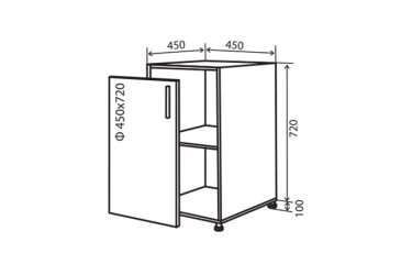 Фото Н4 Тумба 1Д 45 Модена Декор Вип-Мастер