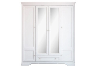 Фото Шафа Гербор Клео 6-дверна з шухлядою та дзеркалом 198 см Біла