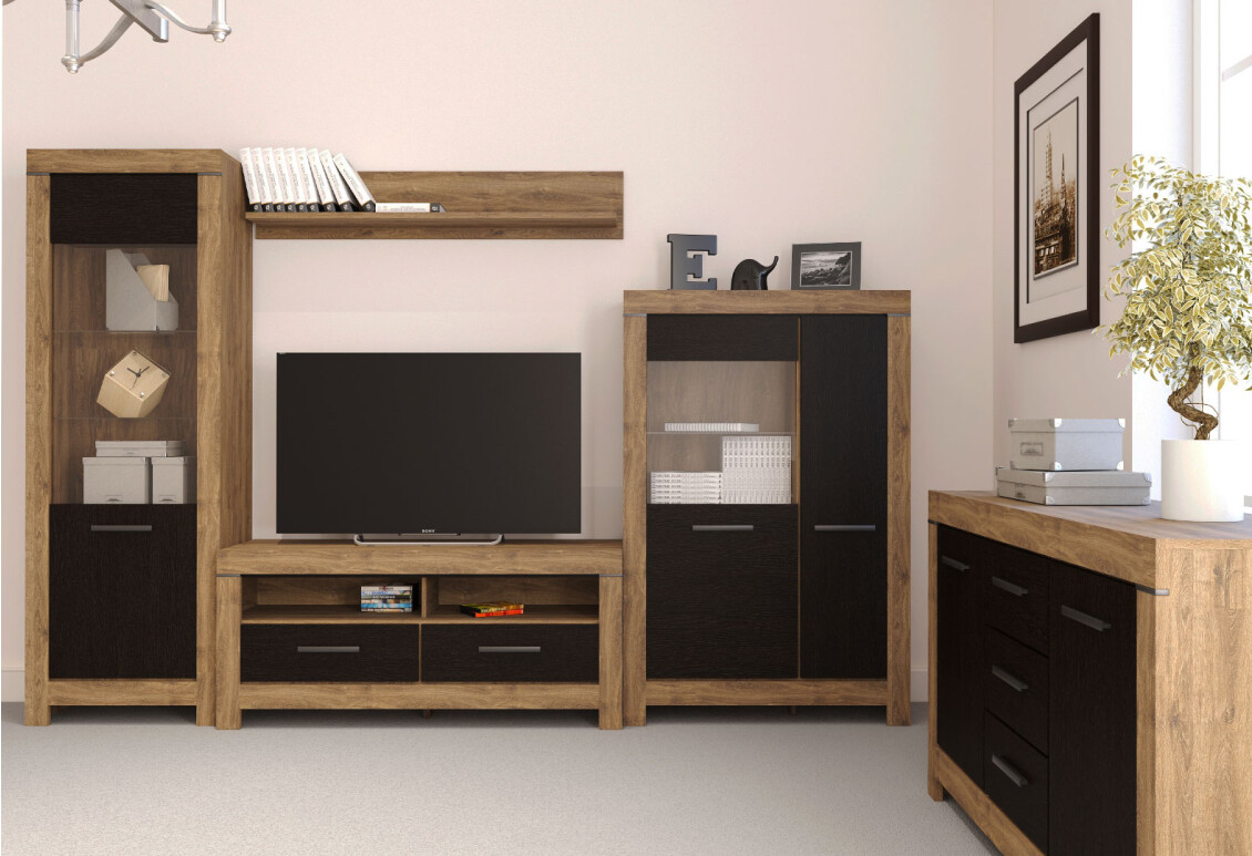 Фото Комплект в гостиную Gerbor холдинг Белен Дуб ансберг темный/Дуб болотный коричневый