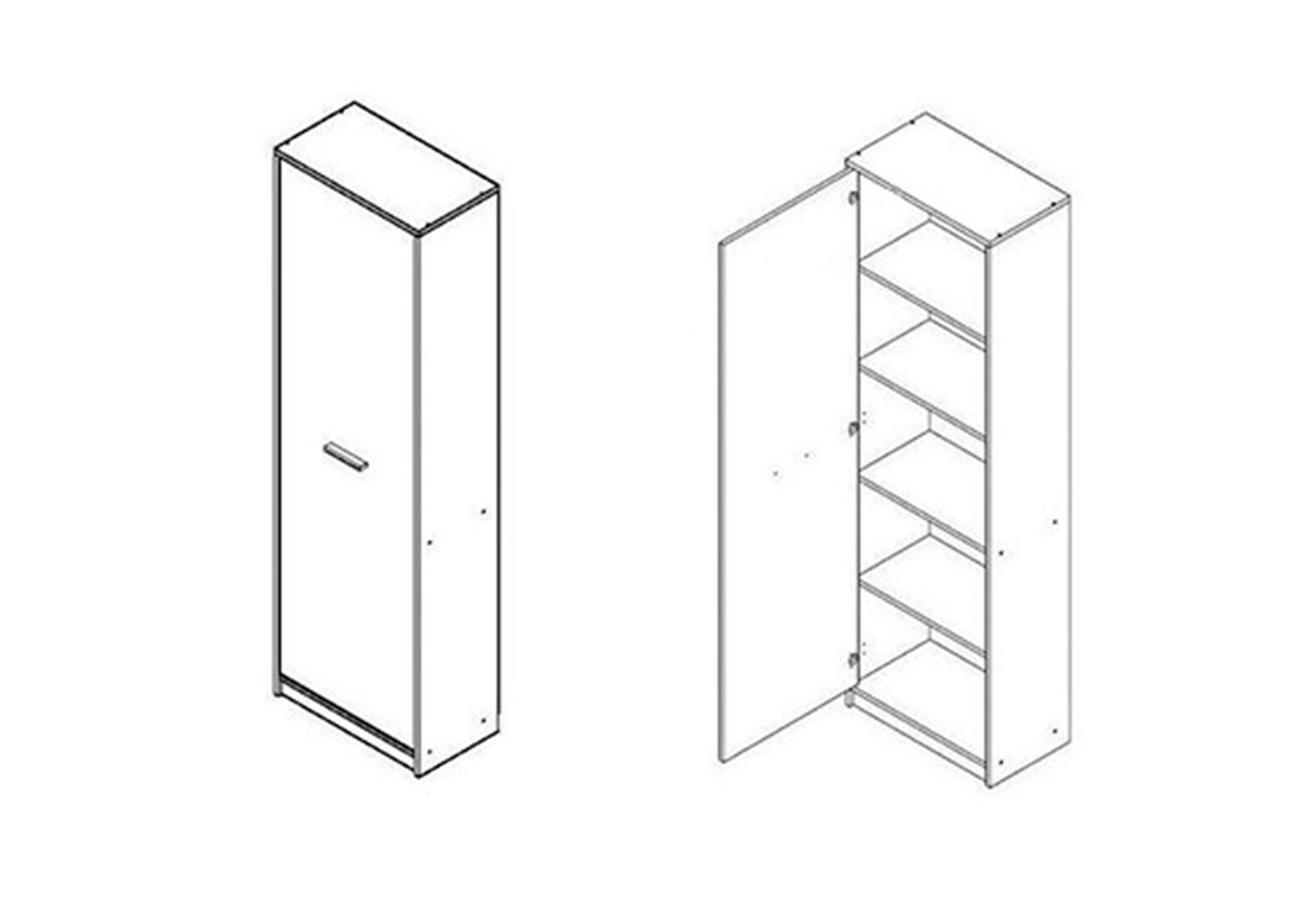Фото 2 - Шкаф-пенал Gerbor холдинг Непо закрытый 60 см Дуб сонома