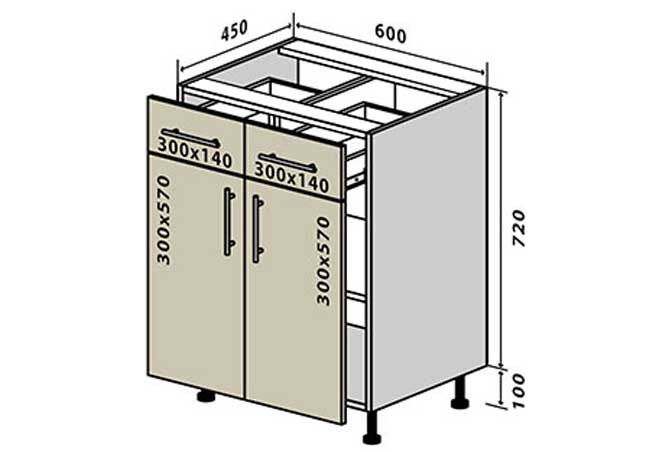 Фото 1 - Н26 Тумба 2Ш2Д 60 RioLine / РиоЛайн Матовая Вип-Мастер