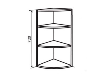 Фото В15R Полки угловые 72 RioLine Luxe / РиоЛайн Люкс Глянцевая Вип-Мастер
