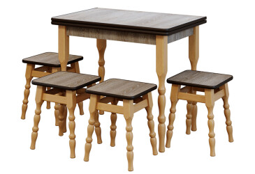 Фото Комплект Стіл кухонний розкладний + 4 табурети Wood Master