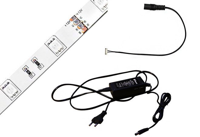 Фото 1 - Комплект: лента LS606 12V белый, БП60W вилка, соеденитель Led-подсветки для кухни Ферон