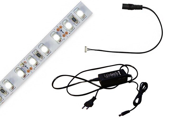 Фото 1 - Комплект: лента LS612 12V белый, БП60W вилка, соеденитель Led-подсветки для кухни Ферон