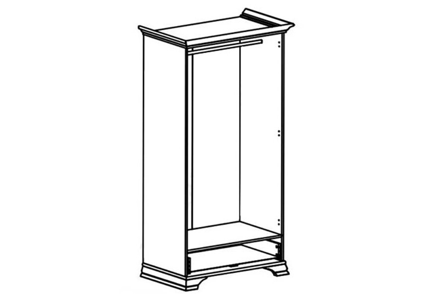 Фото 3 - Шкаф ВМК Кентукки 2-дверный с ящиком 100 см Белый