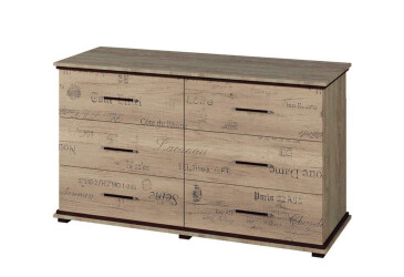 Фото Комод Світ Меблів Палермо з 6 шухлядами 130 см Дуб корабельний