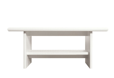 Фото Стіл журнальний ВМК Кентукі 130x65 см з полицею, білий альпійський