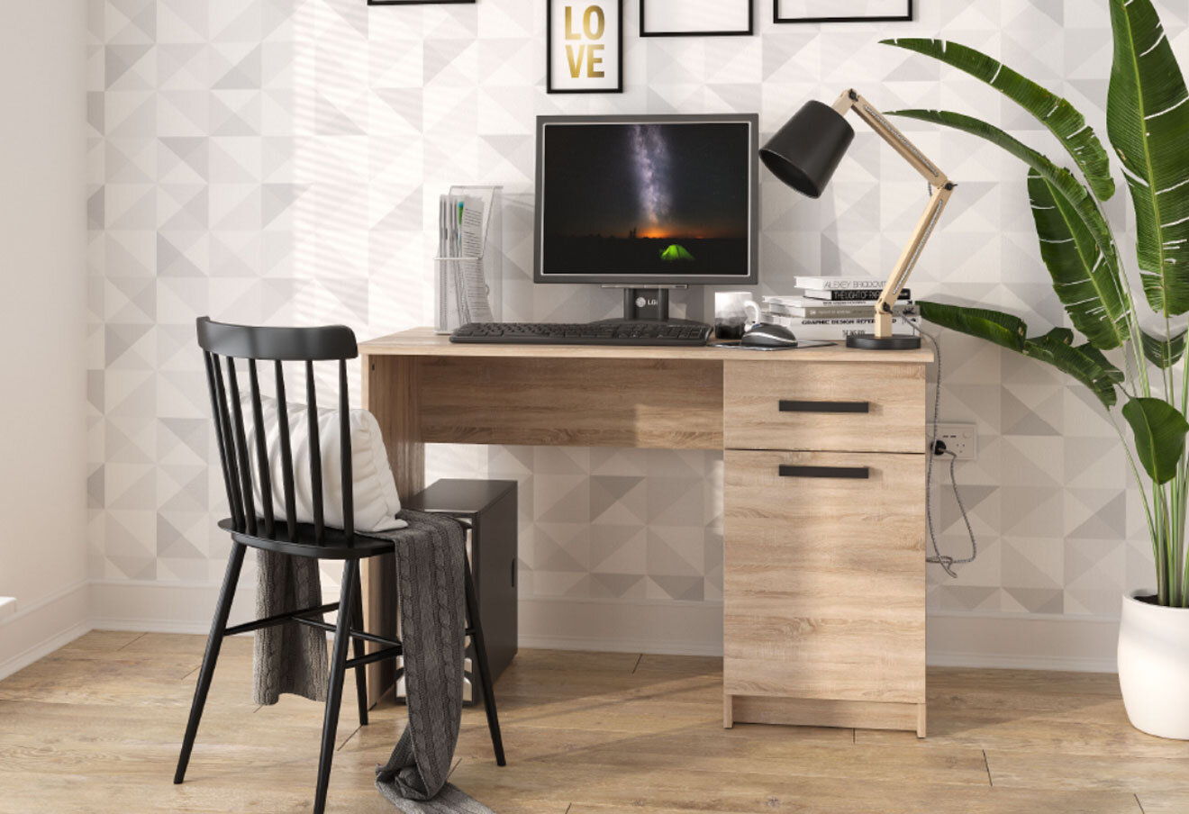 Фото 6 - Стіл письмовий Kredens furniture СК-2 115x55 см з тумбою і шухлядою