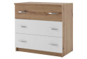 Фото 1 - Комод Світ Меблів Кім New з 3 шухлядами 73 см Дуб артизан/Білий