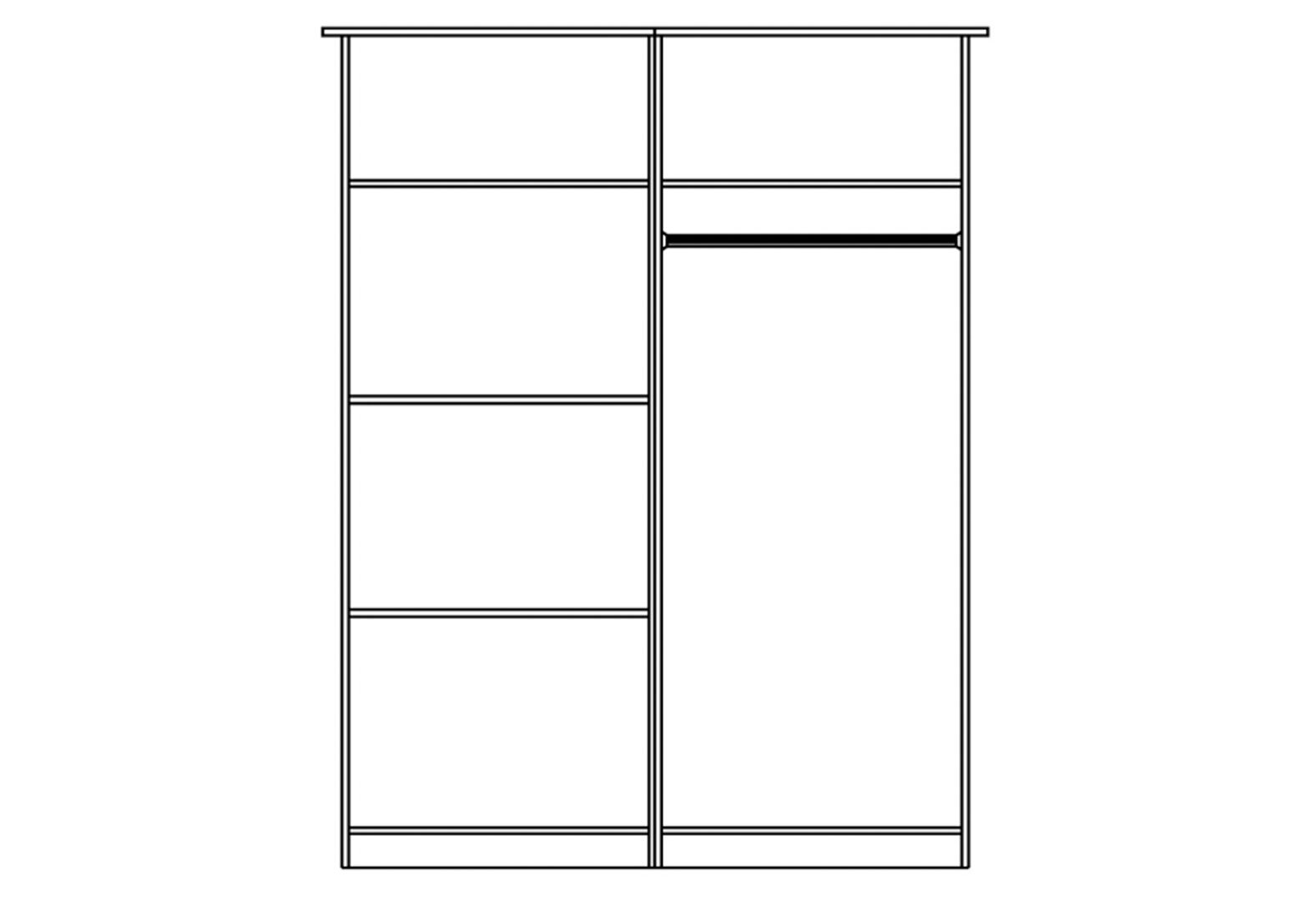 Фото 3 - Шафа Світ Меблів Кім New 4-дверна з дзеркалом 170 см Дуб артизан/Білий