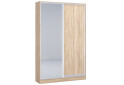 Фото 4 - Шкаф-купе Киевский стандарт (профиль Серебро) 2-дверный с зеркалом 120 см Дуб сонома