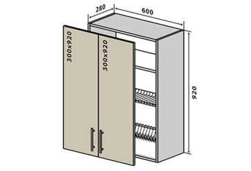 Фото В47 Тумба 2Д 60 Сушка Интерно / Interno Вип-Мастер