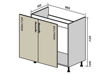 Фото Н14 Тумба мойка 2Д 80 Интерно / Interno Вип-Мастер