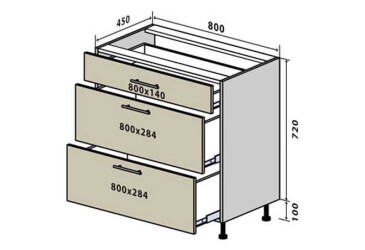 Фото Н29 Тумба 3Ш 80 Интерно / Interno Вип-Мастер