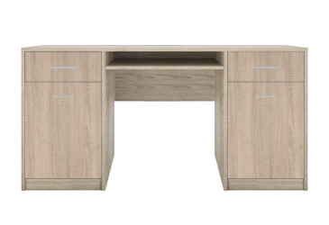 Фото Стол письменный Gerbor холдинг Непо 150x59 см с тумбами, ящиками и полкой, дуб сонома
