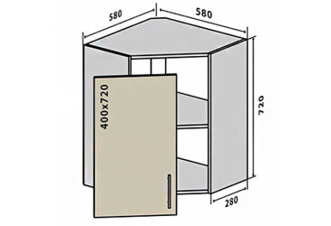 Фото В14 Тумба угловая 1Д Интерно Глянец/ Interno Gloss Вип-Мастер