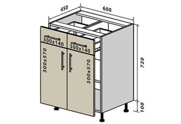 Фото Н26 Тумба 2Ш2Д 60