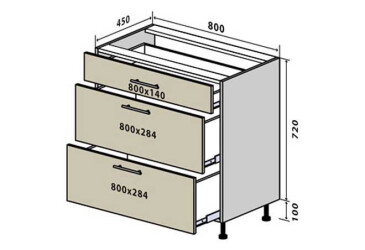 Фото Н29 Тумба 3Ш 80 Интерно Глянец/ Interno Gloss Вип-Мастер