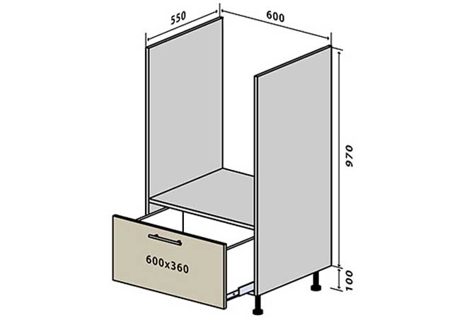 Фото 1 - Н32 Тумба для духовки 1Ш Интерно Глянец/ Interno Gloss Вип-Мастер