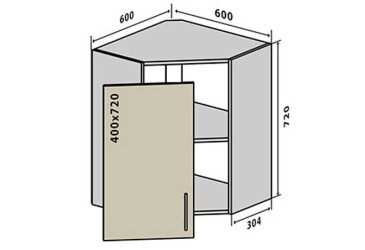 Фото В14 Тумба угловая 1Д Интерно Глянец Люкс/ Interno Gloss Luxe Вип-Мастер
