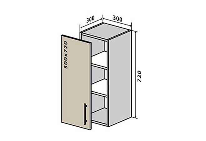 Фото 1 - В2 Тумба 1Д 30 Интерно Глянец Люкс/ Interno Gloss Luxe Вип-Мастер