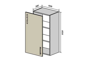 Фото В44 Тумба 1Д 45 Інтерно Глянець Люкс/ Interno Gloss Luxe VIP-master