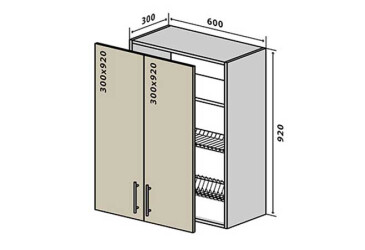 Фото В47 Тумба 2Д 60 Сушка Интерно Глянец Люкс/ Interno Gloss Luxe Вип-Мастер
