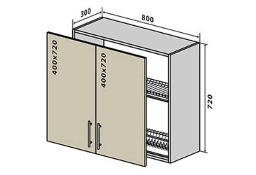 Фото В9 Сушка 2Д 80 Інтерно Глянець Люкс/ Interno Gloss Luxe VIP-master