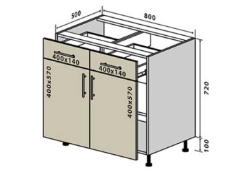 Фото Н27 Тумба 2Ш2Д 80 Интерно Глянец Люкс/ Interno Gloss Luxe Вип-Мастер