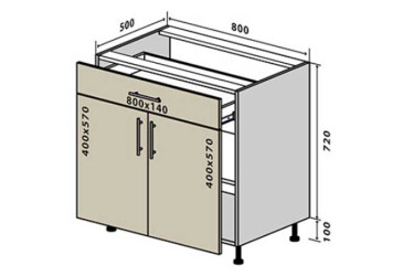 Фото Н31 Тумба 1Ш2Д 80 Интерно Глянец Люкс/ Interno Gloss Luxe Вип-Мастер