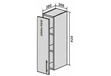 Фото В41 Полиці + фасад петлі 200х920 Інтерно / Interno Глянець Luxe VIP-master