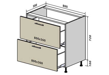Фото Н11 Тумба 2Ш 80 Интерно Люкс / Interno Luxe Вип-Мастер