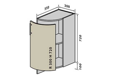 Фото Н17R+ Тумба радиусная