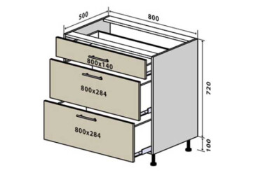 Фото Н29 Тумба 3Ш 80 Интерно Люкс / Interno Luxe Вип-Мастер