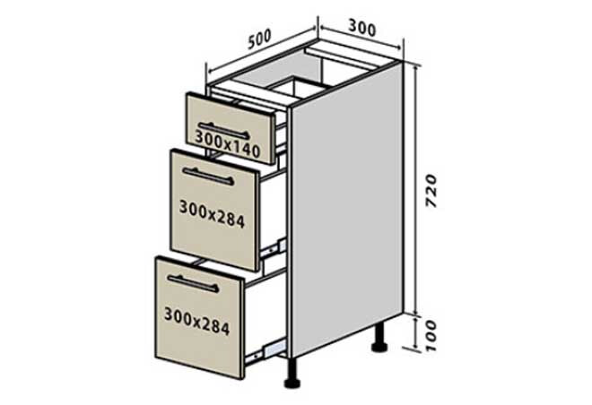 Фото 1 - Н8 Тумба 3Ш 30 Интерно Люкс / Interno Luxe Вип-Мастер