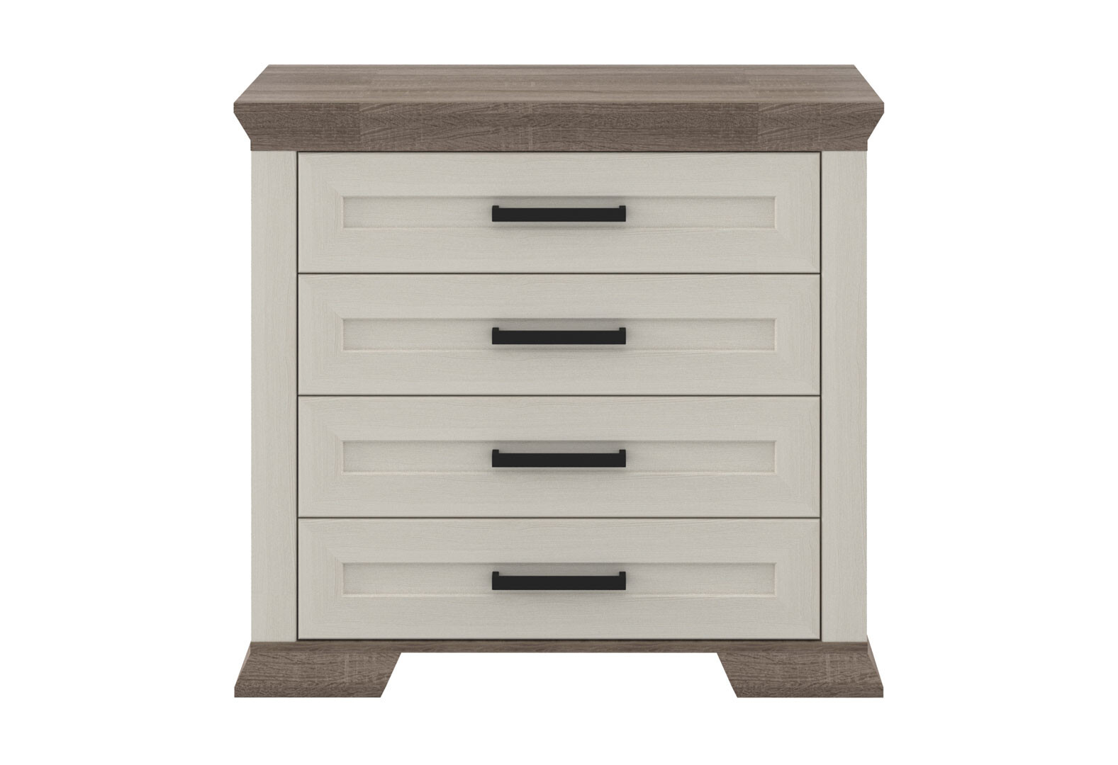 Фото 1 - Комод Гербор Марсель з 4 шухлядами 98 см Ясен сніжний/Дуб сонома трюфель