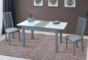 Фото 2 - Стол обеденный Модуль Люкс Космо стекло 122x74 см раскладной, грей