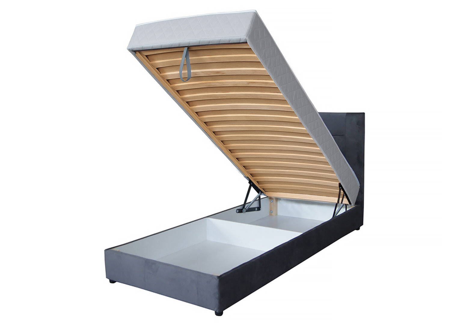 Фото 3 - Ліжко Vika Горизонт 90х200 см підйомне, сіре