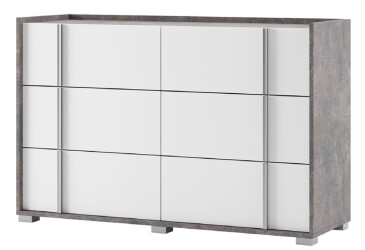 Фото Комод Svit Mebliv Алекса с 6 ящиками 140 см Индастриал/Белый