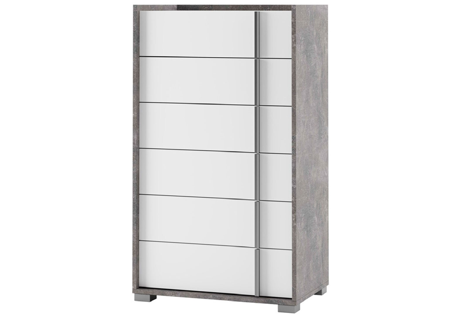 Фото 1 - Комод Svit Mebliv Алекса с 6 ящиками 70 см Индастриал/Белый