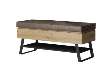 Фото Тумба для обуви Svit Mebliv Кейт с полкой и сиденьем 118 см Дуб артизан