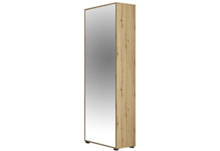Фото Шафа Світ Меблів Кейт 1-дверна з дзеркалом 60 см Дуб артизан/Білий