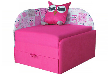 Фото Диван Вика Сова правый угол 84x98 см розовый