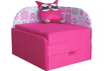 Фото Диван Вика Сова левый угол 84x98 см розовый