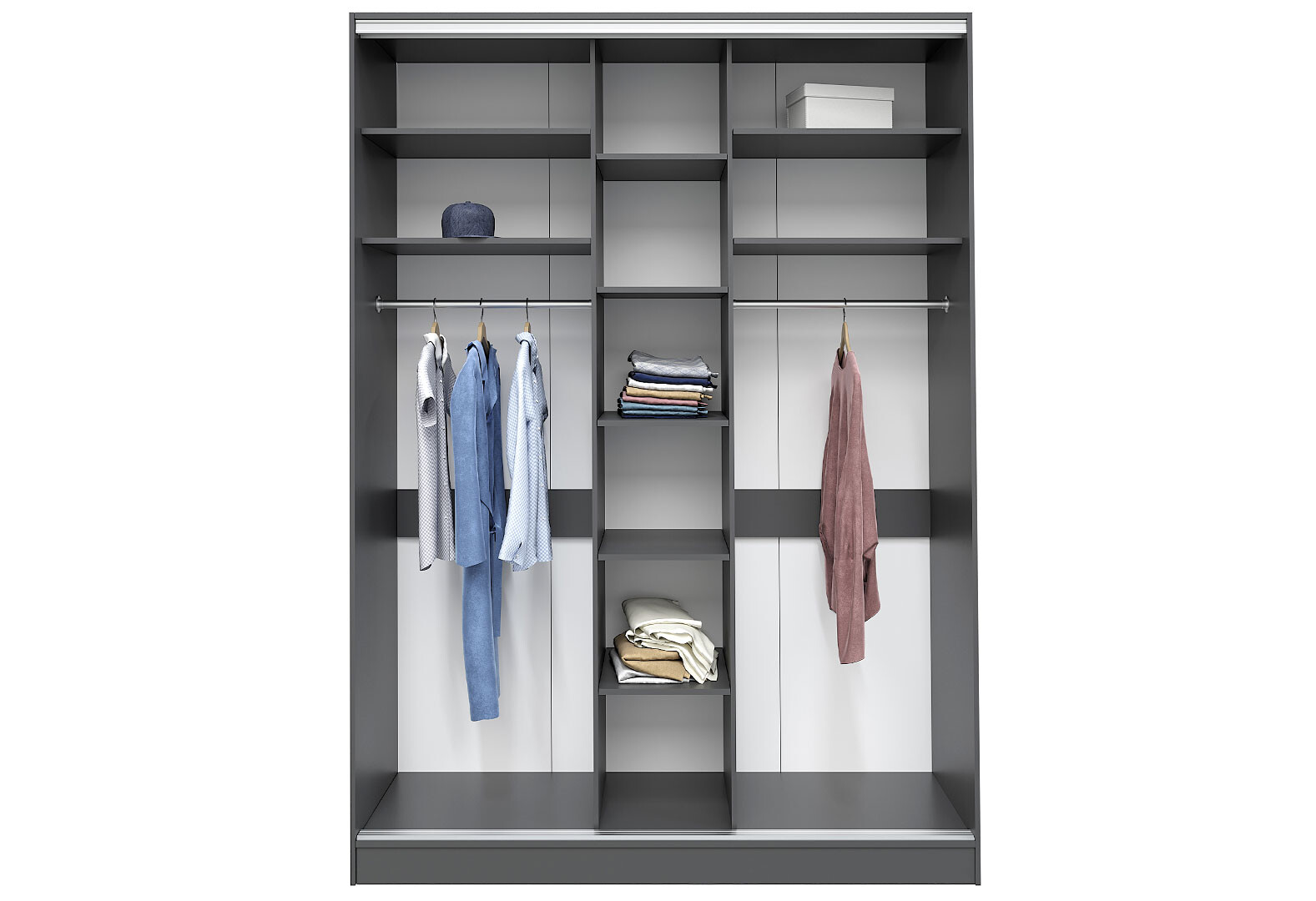 Фото 1 - Корпус 600 Стандарт Шкаф-купе 3Д 1800х2400 Киевский стандарт