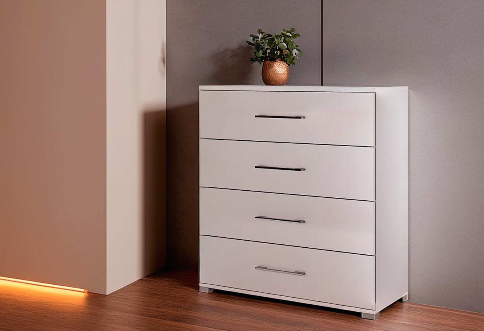 Фото 2 - Комод MiroMark Фемілі з 4 шухлядами 100 см Білий